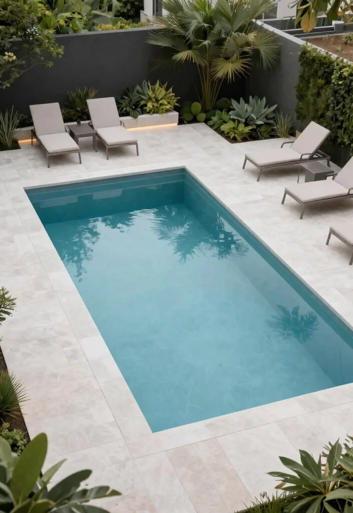 12 Small Backyard with Pool Ideas That Feel Open and Relaxing 1. Minimalist Pool Design 0
