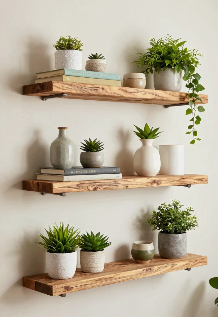 12 Wall Hanging Decor Ideas for Vertical Styling 12. Hanging Shelves with Decor 0