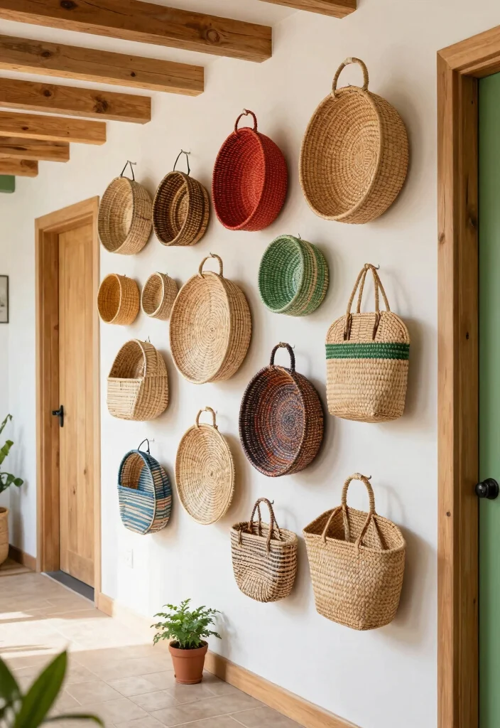 12 Wall Hanging Decor Ideas for Vertical Styling 2. Woven Baskets 0