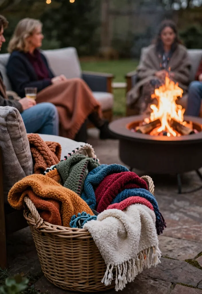 10 Backyard Bonfire Party Ideas for Casual Outdoor Gatherings 5. Cozy Blankets and Throws 0