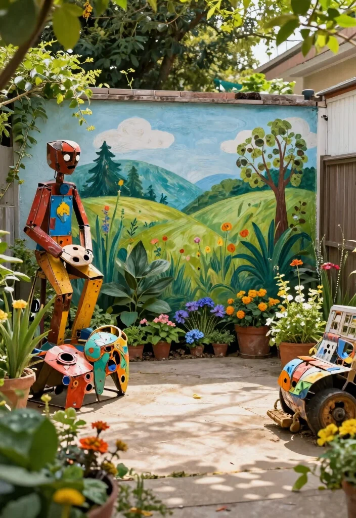 10 Backyard Decoration Ideas to Instantly Refresh Outdoor Spaces 10. Eco Friendly Outdoor Art 0