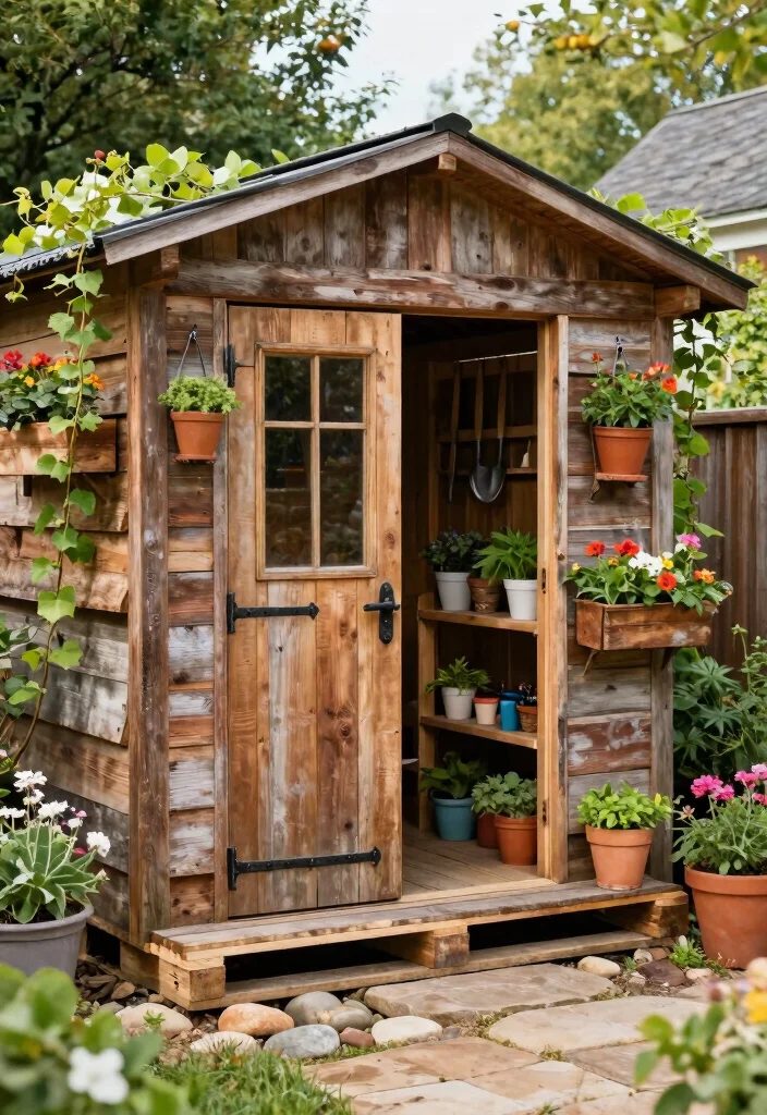 10 Backyard Shed Ideas for Storage and Visual Interest 1. Rustic Charm with Wood Accents 0