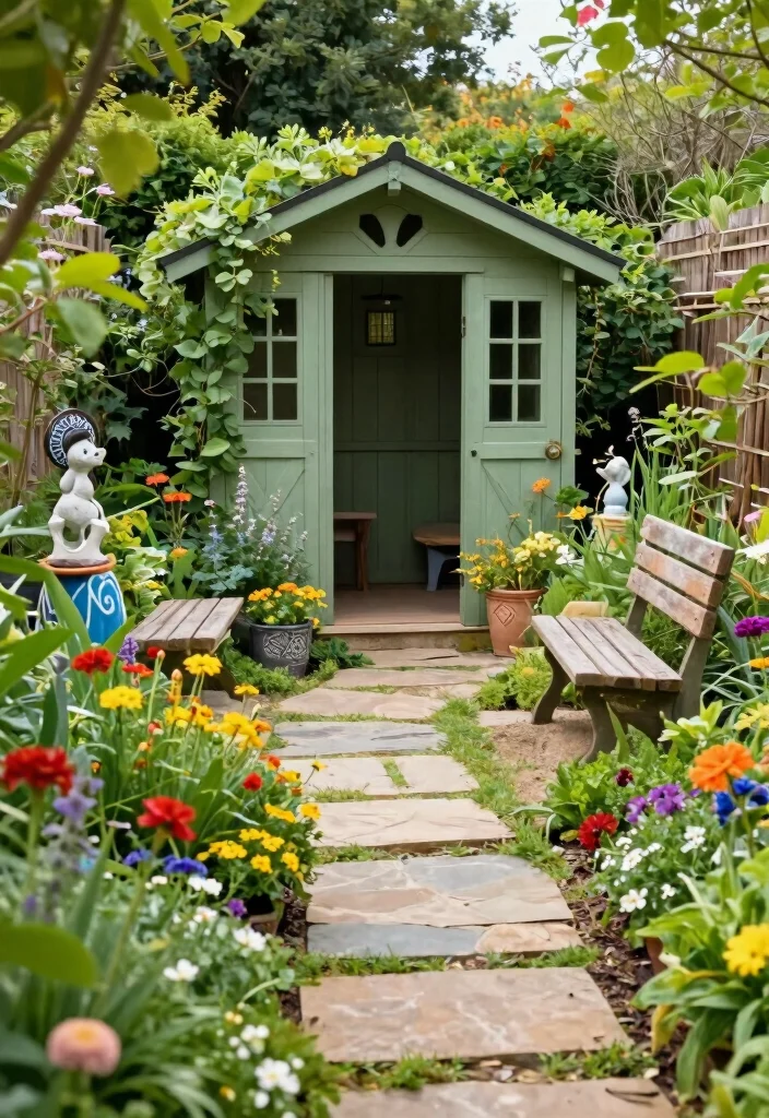 10 Backyard Shed Ideas for Storage and Visual Interest 10. Shed as a Garden Oasis 0