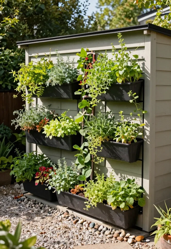 10 Backyard Shed Ideas for Storage and Visual Interest 3. Vertical Garden Shed 0