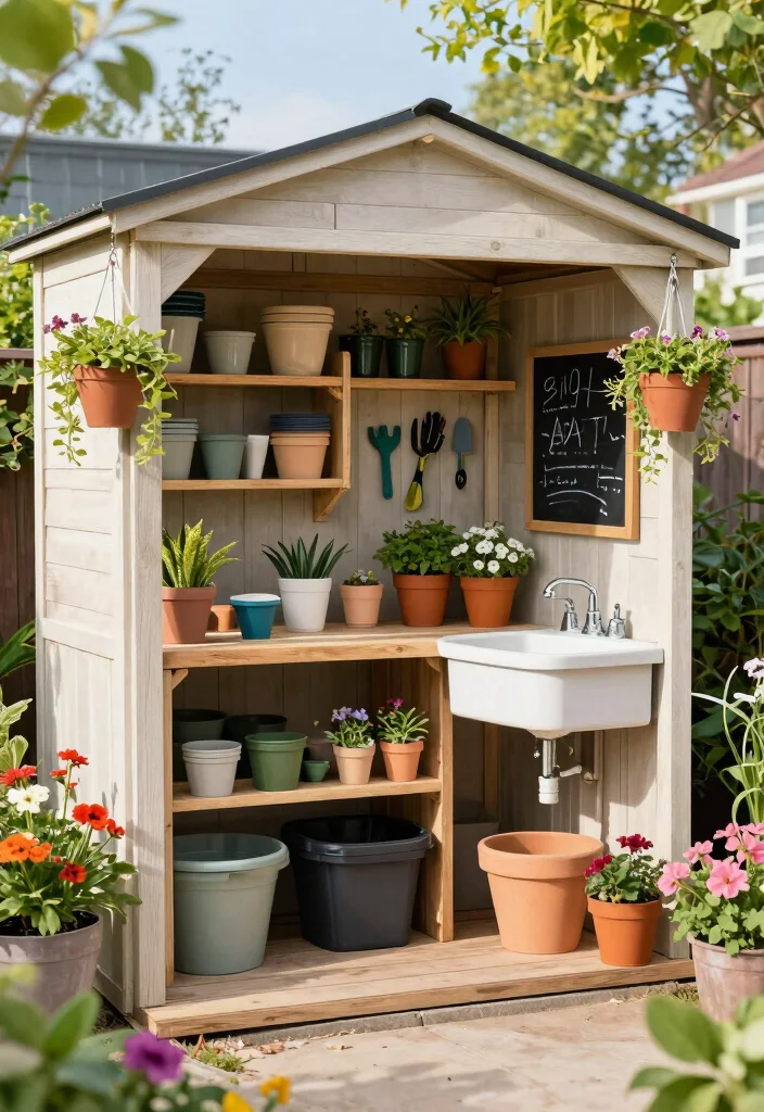 10 Backyard Shed Ideas for Storage and Visual Interest 4. Functional Potting Shed 0