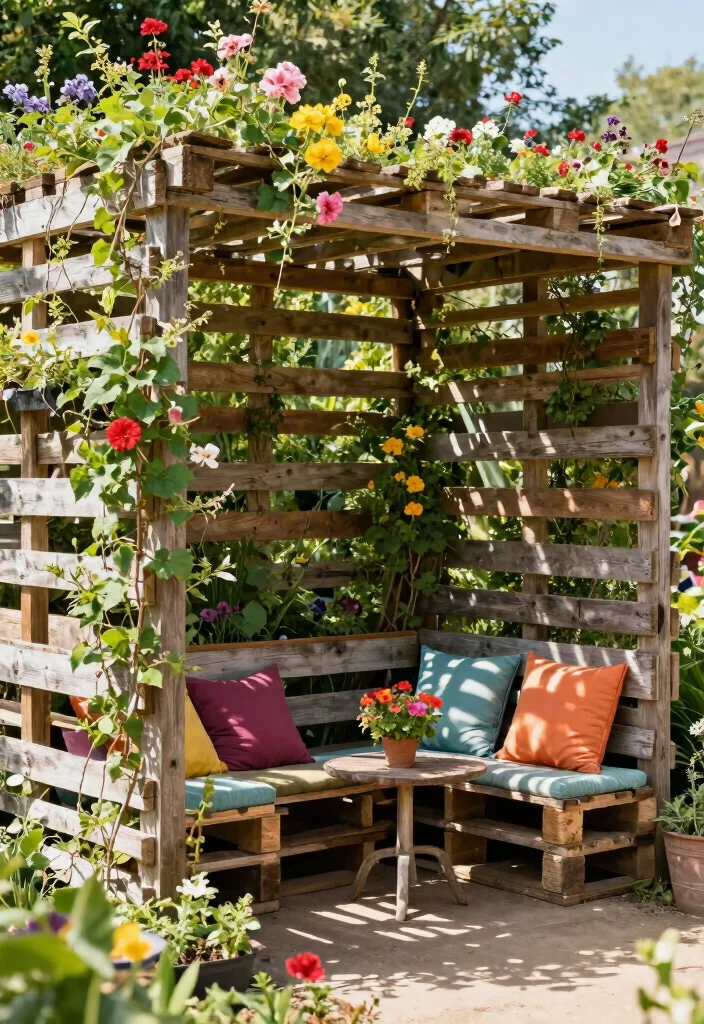 10 Budget Friendly Backyard Shade Ideas That Actually Work 2. Recycled Pallet Shade 0