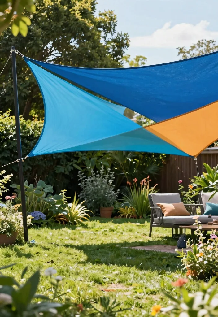 10 Budget Friendly Backyard Shade Ideas That Actually Work 3. DIY Shade Sail 0