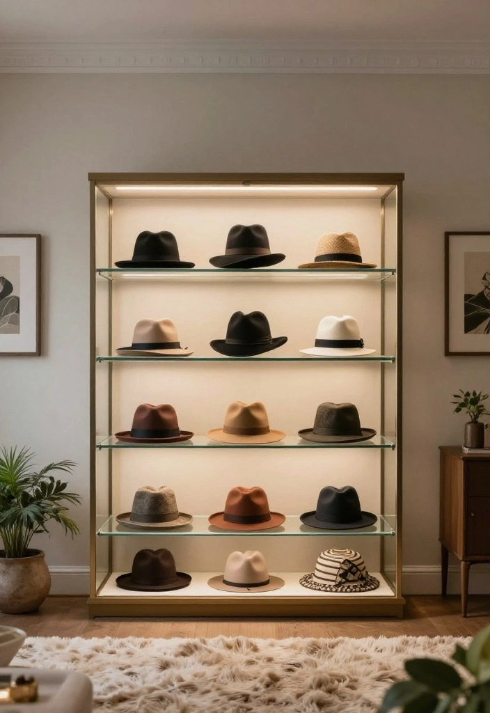 10 Cap Organization Ideas for Closets and Bedrooms 12 10 Cap Organization Ideas for Closets and Bedrooms 2. Hat Display Cases 0
