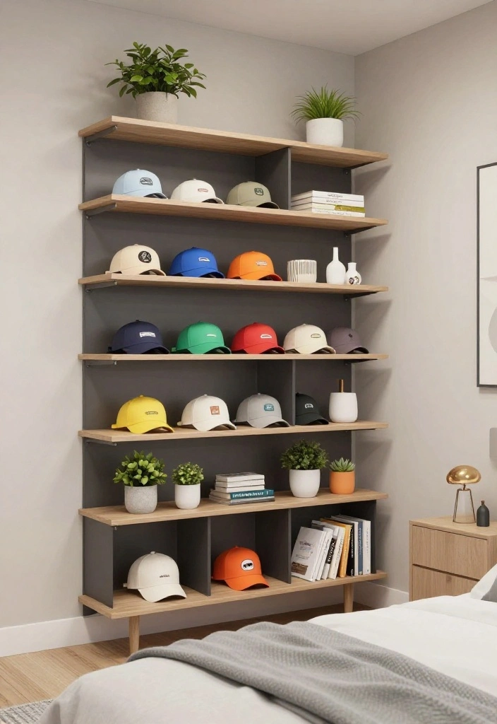 10 Cap Organization Ideas for Closets and Bedrooms 23 10 Cap Organization Ideas for Closets and Bedrooms 3. Multi tiered Shelving 0