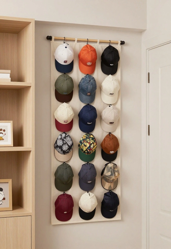 10 Cap Organization Ideas for Closets and Bedrooms 34 10 Cap Organization Ideas for Closets and Bedrooms 4. Hanging Cap Storage 0