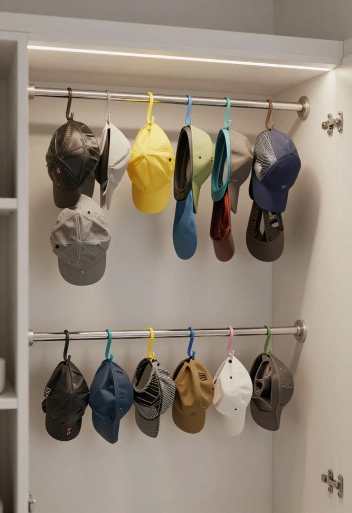10 Cap Organization Ideas for Closets and Bedrooms 38 10 Cap Organization Ideas for Closets and Bedrooms 8. Closet Rod Cap Storage 0