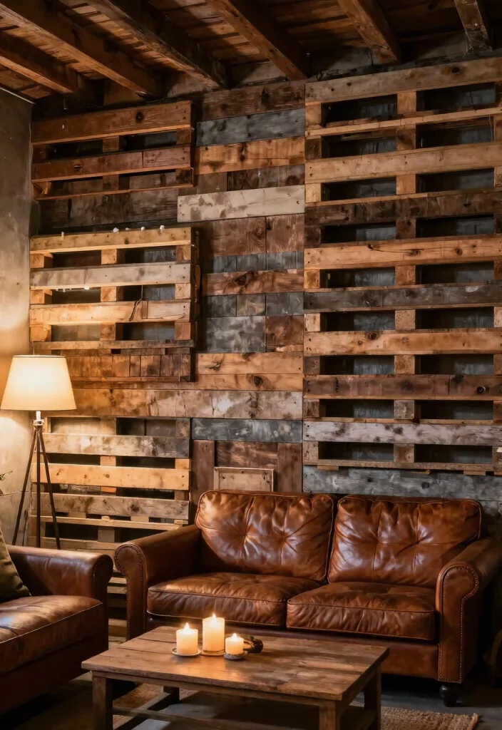 10 Cheap Basement Wall Ideas for Budget Remodels 3. DIY Pallet Walls for Rustic Charm 0