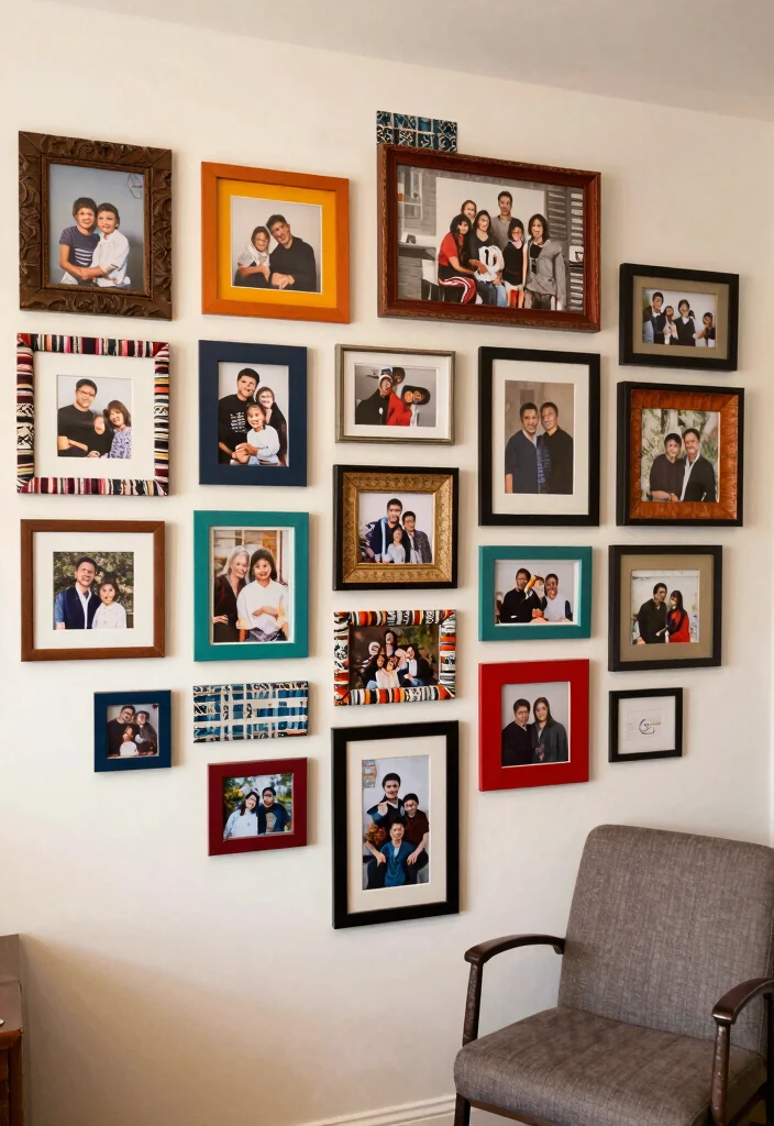 10 Cheap Basement Wall Ideas for Budget Remodels 5. Gallery Wall with Repurposed Frames 0