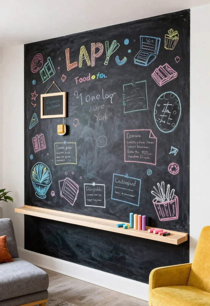 10 Cheap Basement Wall Ideas for Budget Remodels 6. Chalkboard Paint for Functionality 0