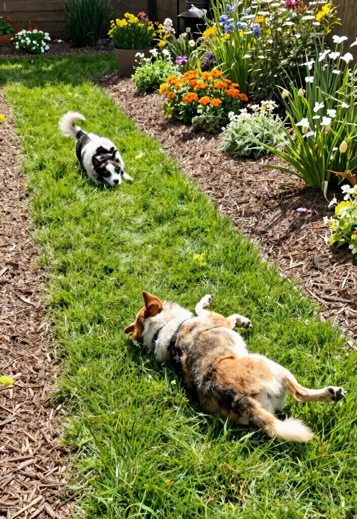 10 Cheap Dog Run Ideas for Backyards That Are Safe and Easy to Build 38 10 Cheap Dog Run Ideas for Backyards That Are Safe and Easy to Build 8. Grass and Mulch Mix 0