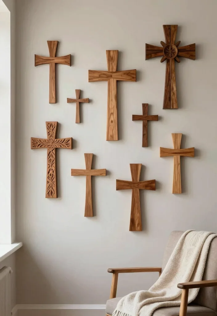 10 Christian Wall Decor Ideas for Faith Inspired Homes 2. Wooden Crosses 0
