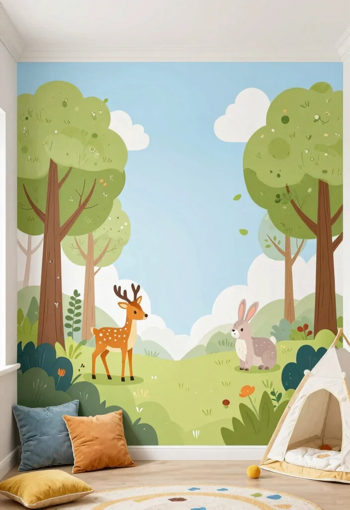 10 Cute Wall Decor Ideas for Playful Interiors 1. Whimsical Wall Murals 0