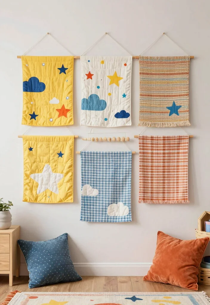 10 Cute Wall Decor Ideas for Playful Interiors 8. Playful Fabric Wall Hangings 0