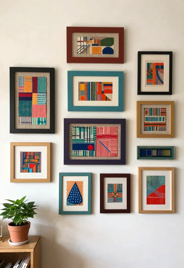 10 DIY Room Wall Decor Ideas with Handmade Touch 1. Upcycled Framed Fabric Art 0