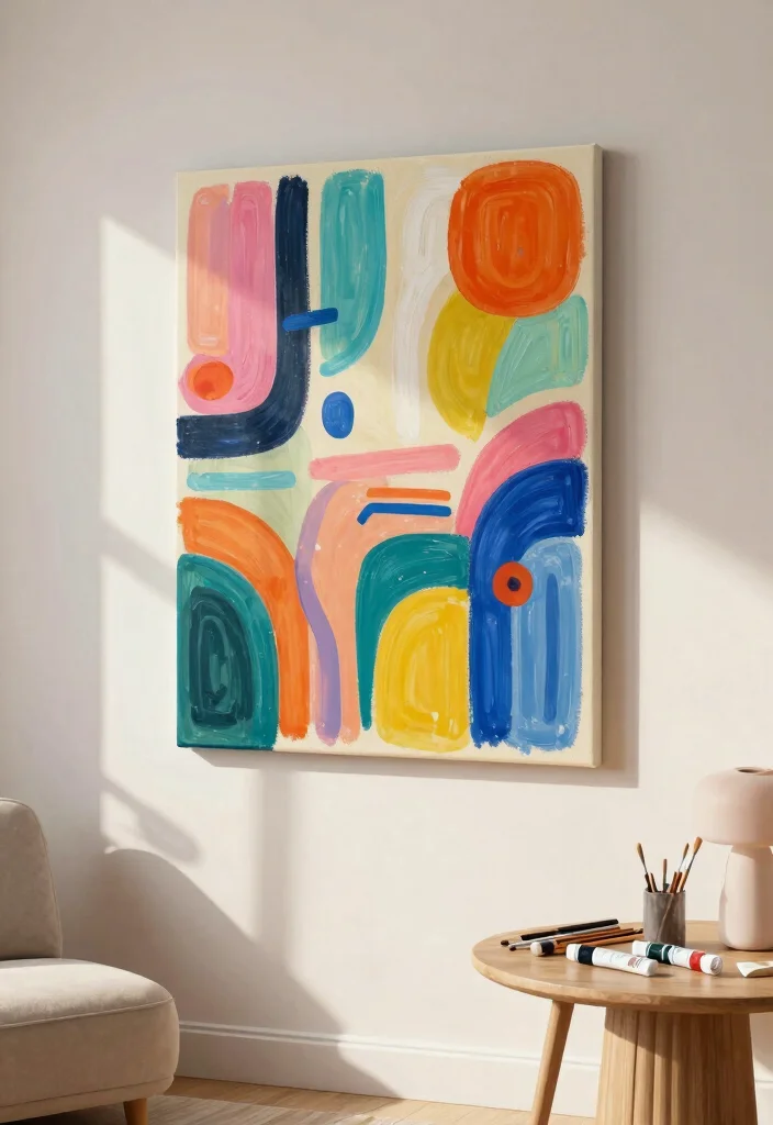 10 DIY Room Wall Decor Ideas with Handmade Touch 5. Hand Painted Canvas Art 0