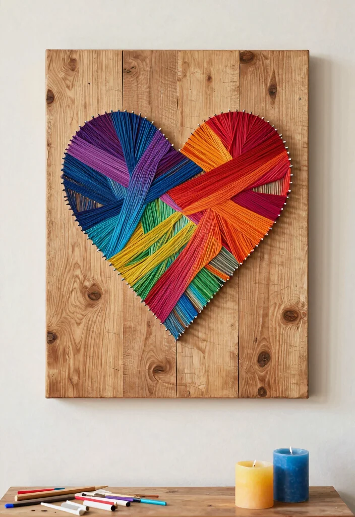 10 DIY Room Wall Decor Ideas with Handmade Touch 7. Colorful String Art 0