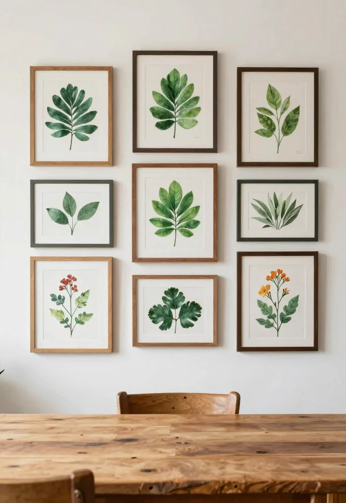 10 Dining Table Wall Decor Ideas for Balanced Layouts 6. Botanical Prints 0