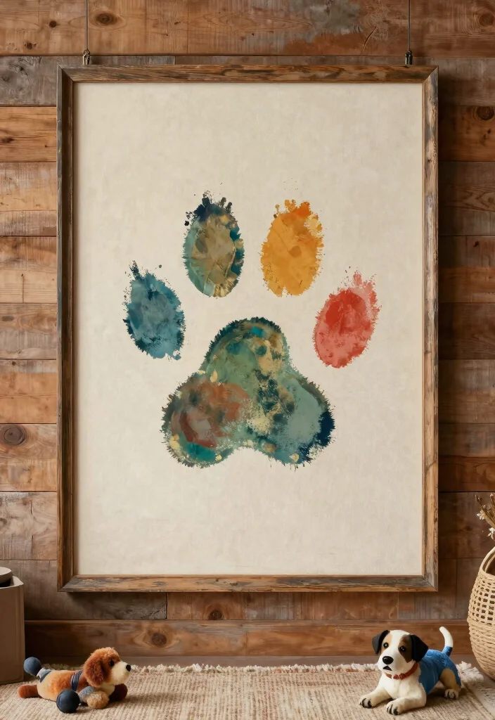 10 Dog Wall Decor Ideas for Pet Lovers 3. Paw Print Canvas Art 0