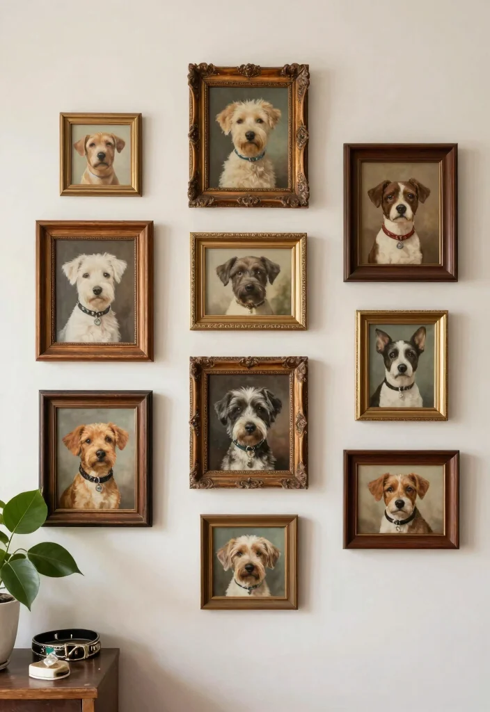 10 Dog Wall Decor Ideas for Pet Lovers 4. Vintage Dog Portraits 0