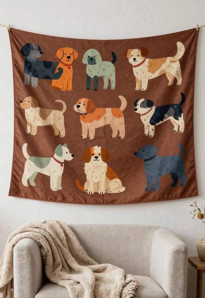 10 Dog Wall Decor Ideas for Pet Lovers 9. Dog Themed Wall Tapestries 0