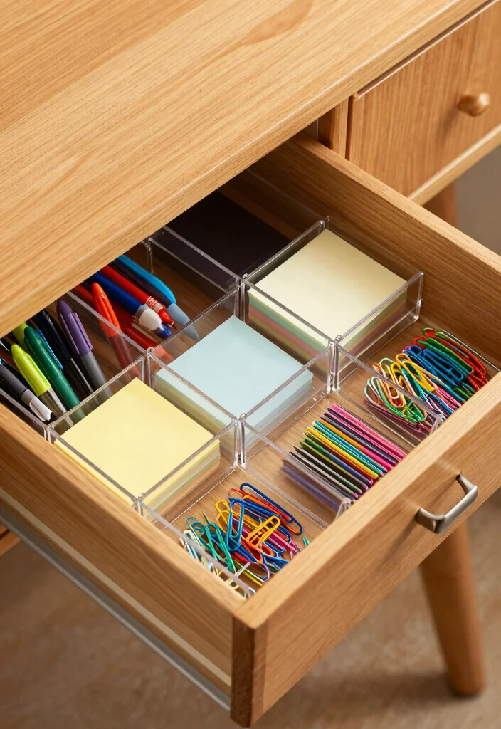 10 Dollar Tree Desk Organization Ideas That Look Clean 1. Clear Plastic Drawer Organizers 0
