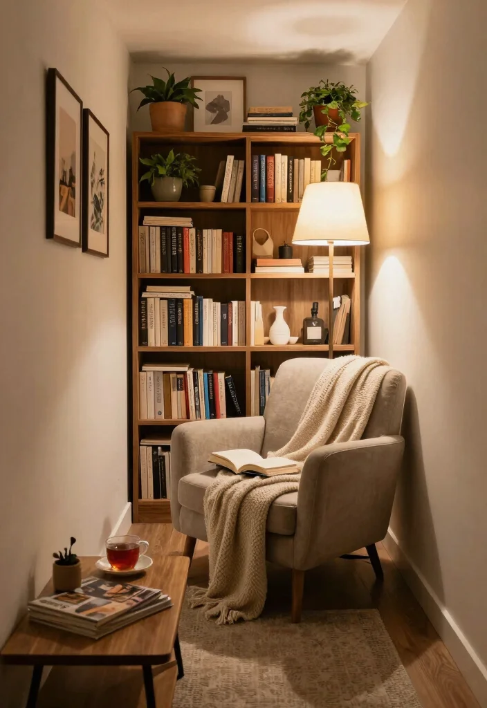 10 Narrow Basement Ideas That Use Every Inch Well 1 10 Narrow Basement Ideas That Use Every Inch Well 1. Create a Cozy Reading Nook 0