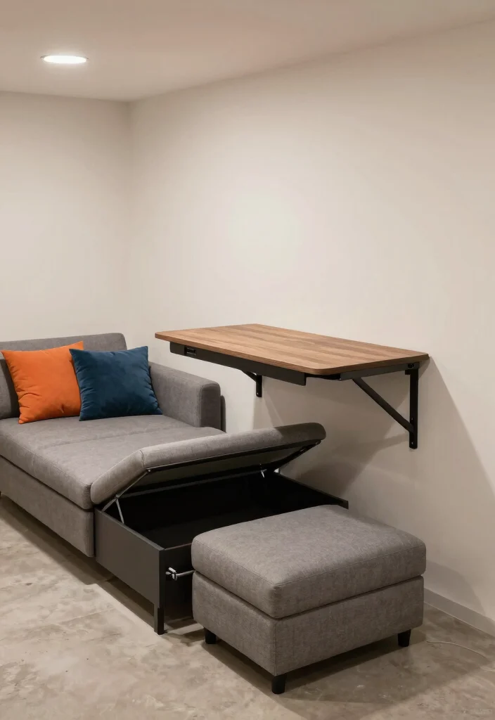 10 Narrow Basement Ideas That Use Every Inch Well 2 10 Narrow Basement Ideas That Use Every Inch Well 2. Multi Functional Furniture 0