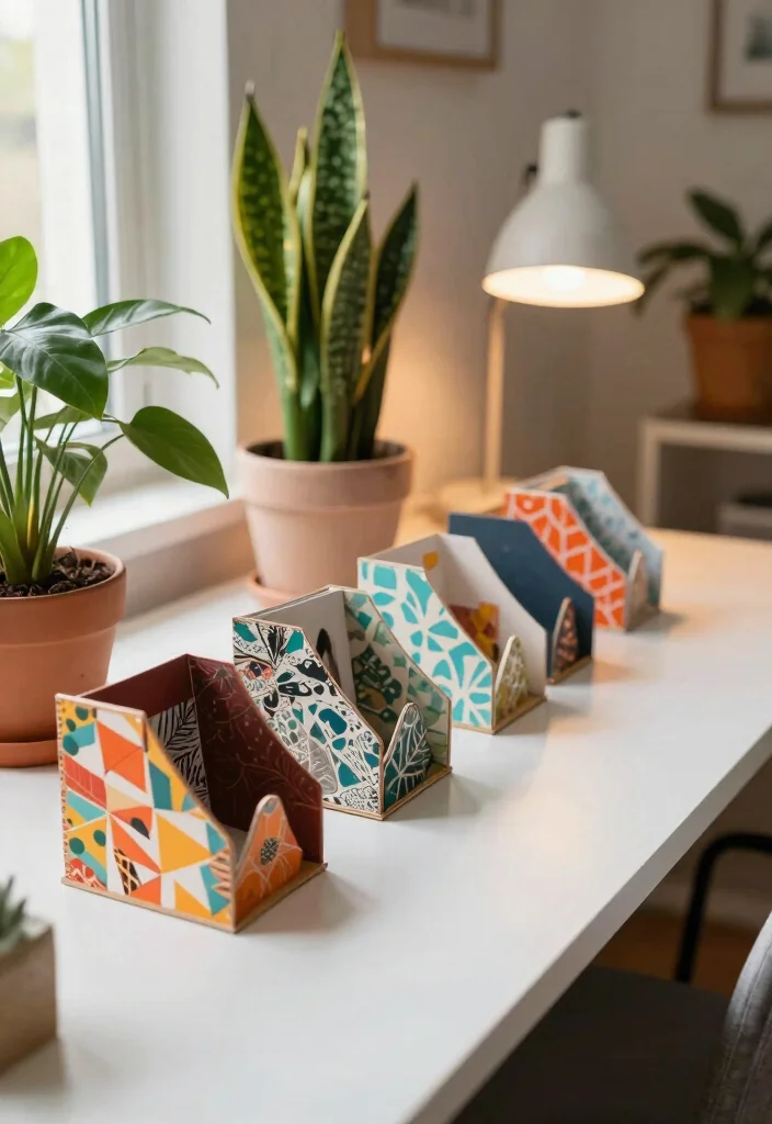 10 Office File Organization Ideas for Paper Control 1. Upcycled Magazine Holders 0