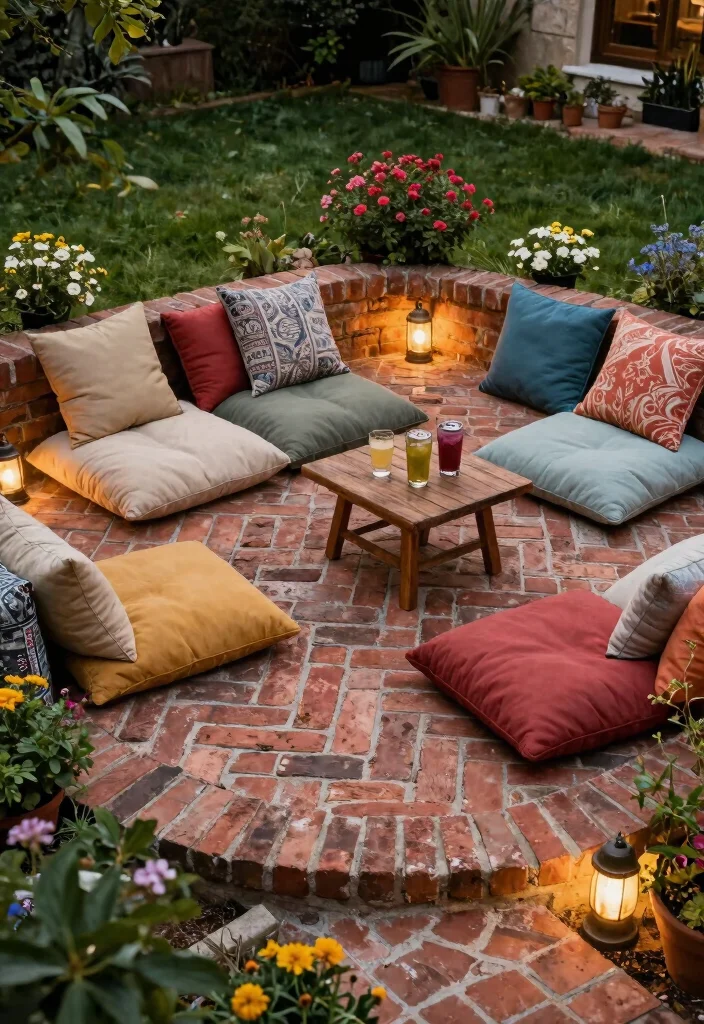 10 Paved Backyard Ideas for Low Maintenance Outdoor Spaces 5. Rustic Brick Patio 0