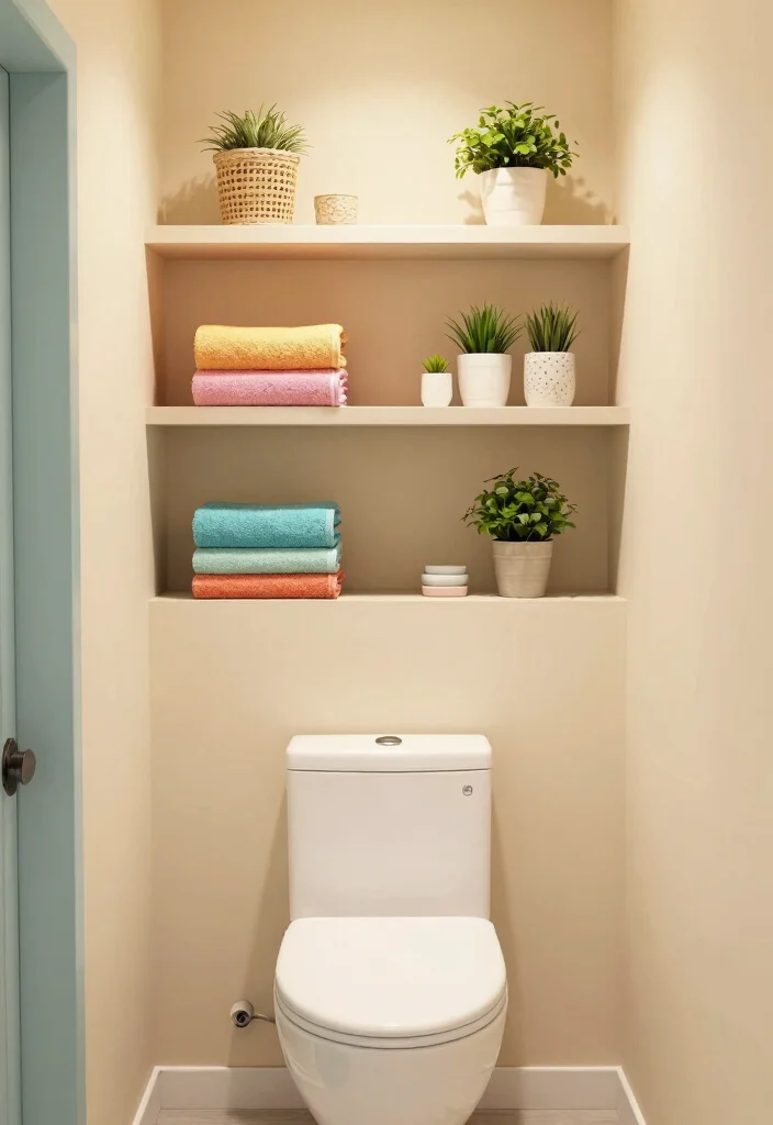 10 Restroom Organization Ideas for Small Bathrooms 1. Utilize Vertical Space with Shelves 0