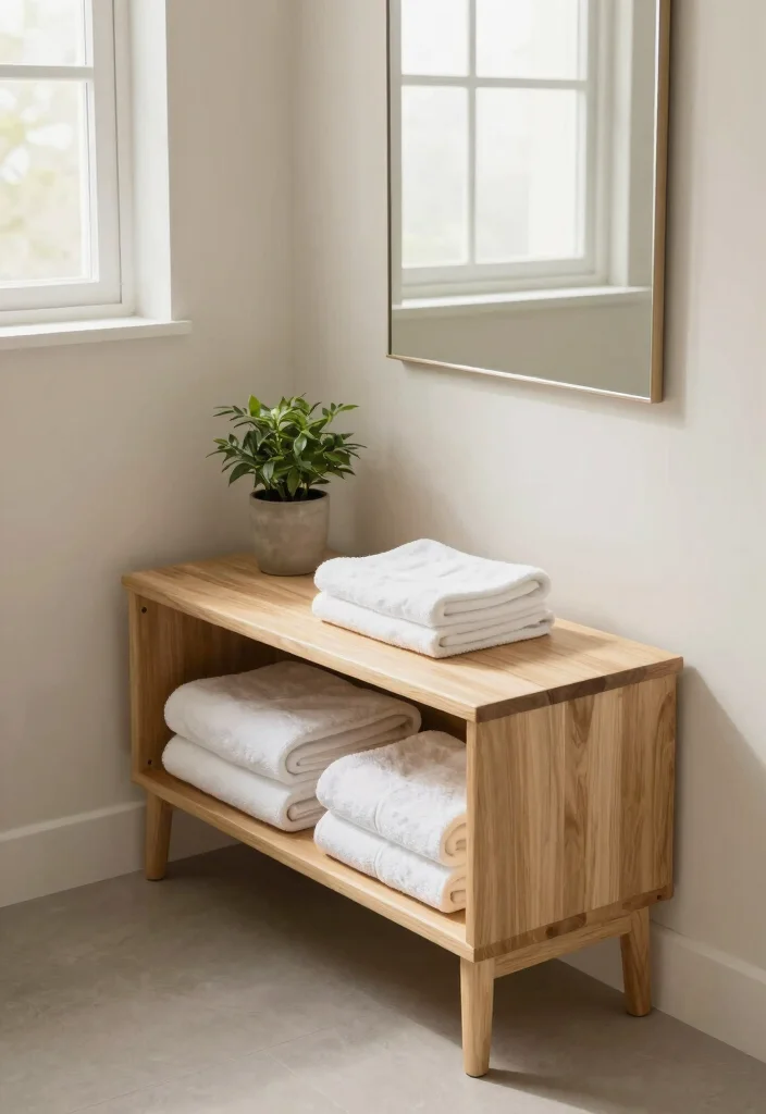 10 Restroom Organization Ideas for Small Bathrooms 8. Multi Functional Furniture 0