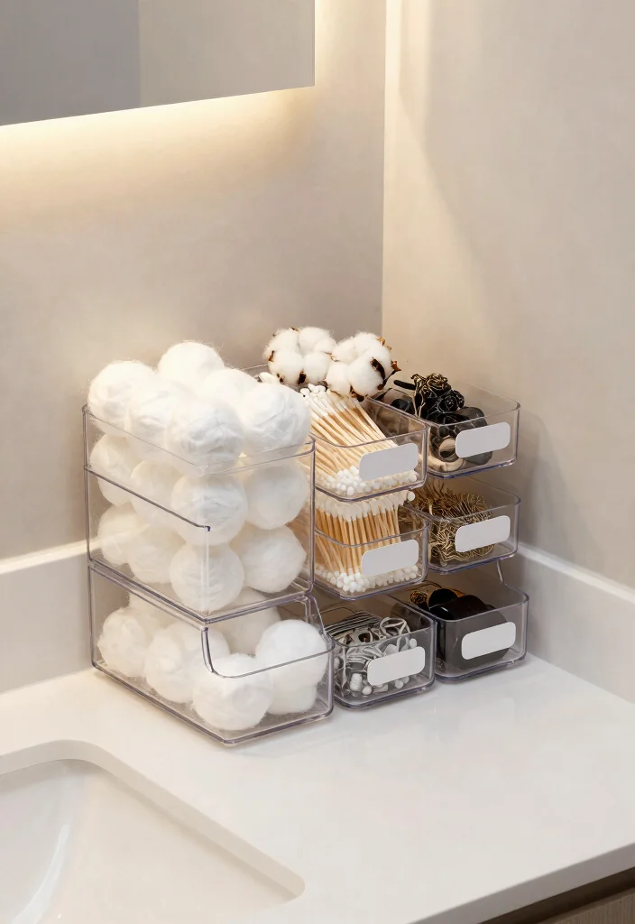 10 Restroom Organization Ideas for Small Bathrooms 9. Clear Storage Containers 0