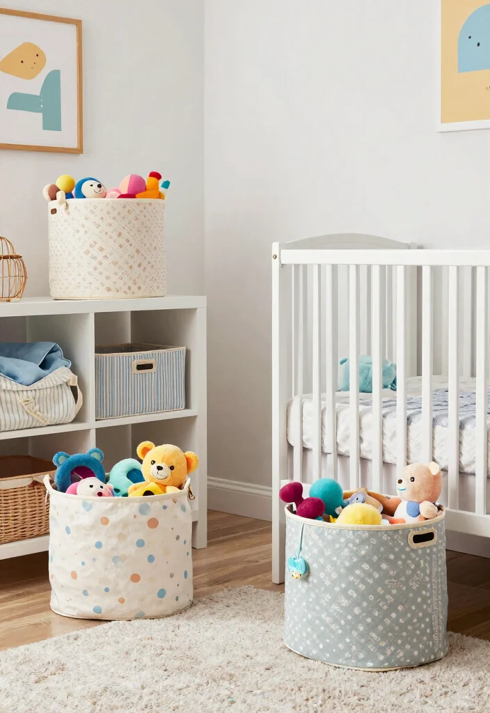 12 Baby Room Organization Ideas for New Parents 3. Fabric Storage Baskets 0