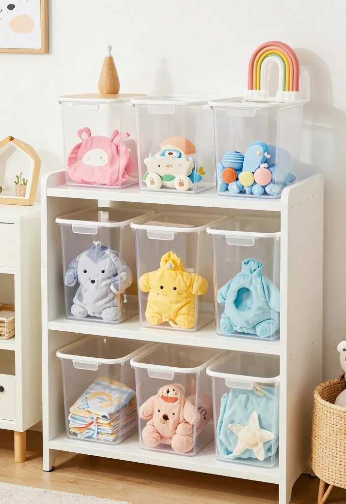 12 Baby Room Organization Ideas for New Parents 7. Clear Storage Bins 0