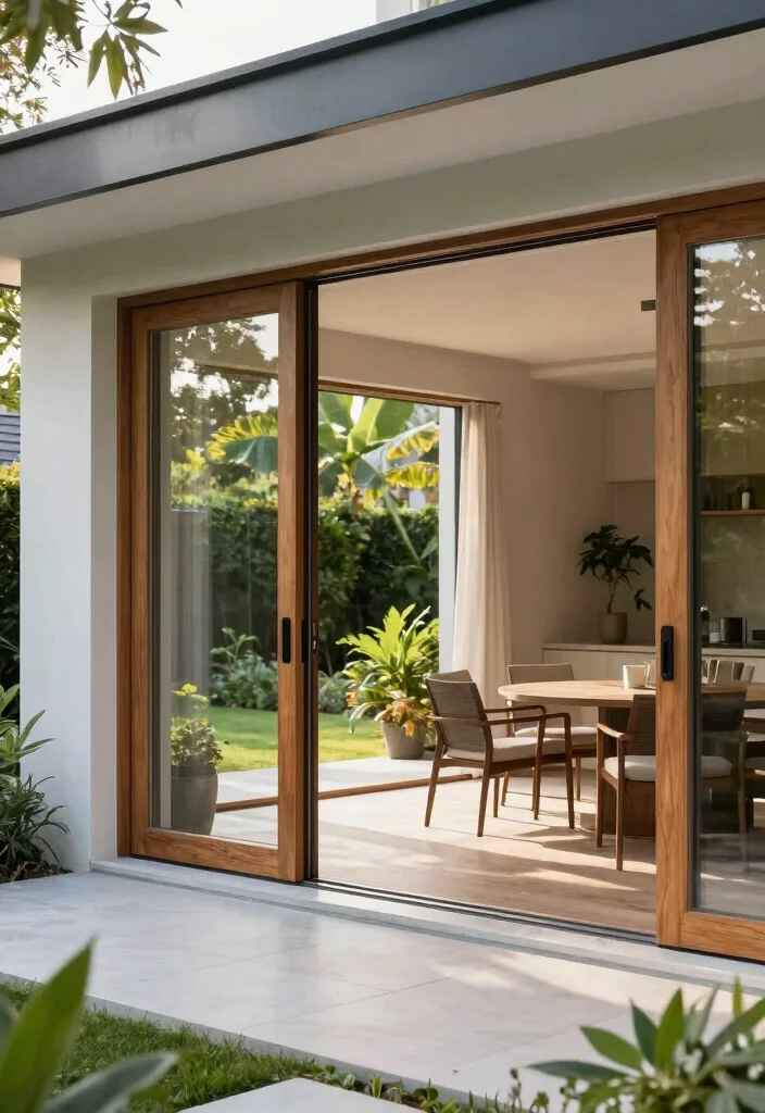 12 Backyard Door Ideas to Connect Indoors and Outdoors 1. Sliding Glass Doors for an Elegant Flow 0