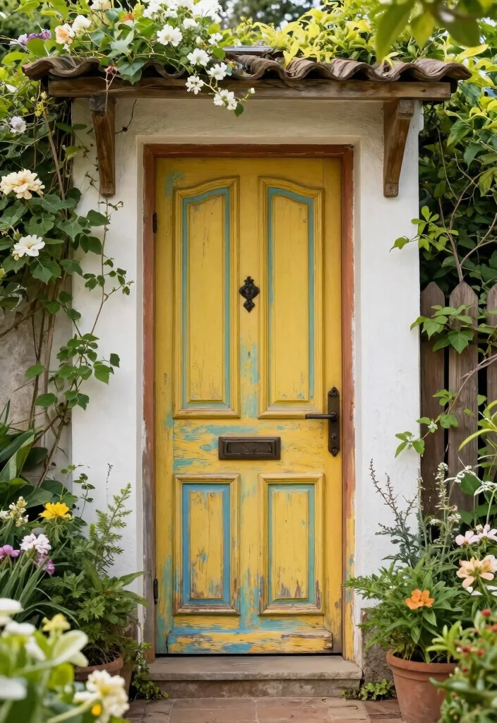 12 Backyard Door Ideas to Connect Indoors and Outdoors 11. Vintage Doors for Unique Character 0