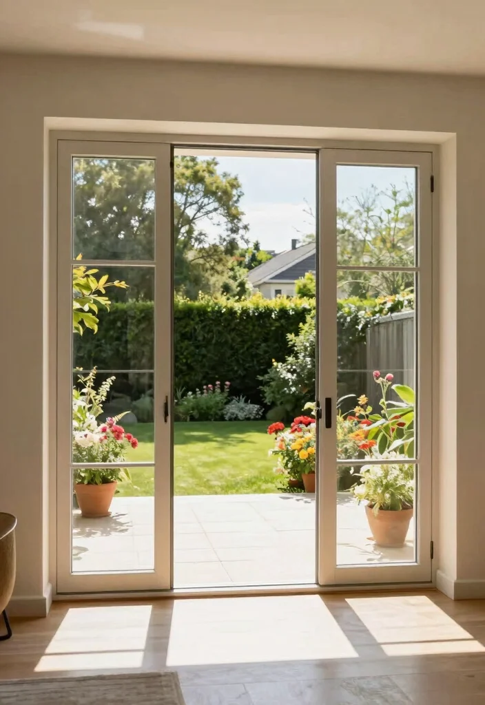 12 Backyard Door Ideas to Connect Indoors and Outdoors 12. Glass Panel Doors for Minimalist Elegance 0