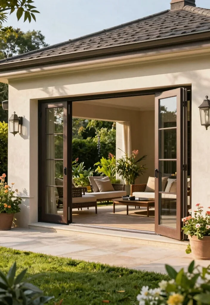 12 Backyard Door Ideas to Connect Indoors and Outdoors 2. Bi Fold Doors for an Expansive View 0