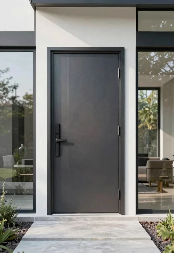 12 Backyard Door Ideas to Connect Indoors and Outdoors 9. Contemporary Metal Doors for an Industrial Edge 0