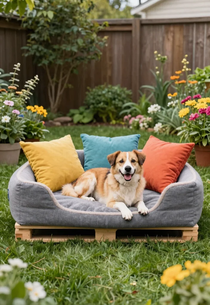 12 Backyard Pallet Ideas for DIY Furniture and Decor 60 12 Backyard Pallet Ideas for DIY Furniture and Decor 10. Pallet Pet Bed 0