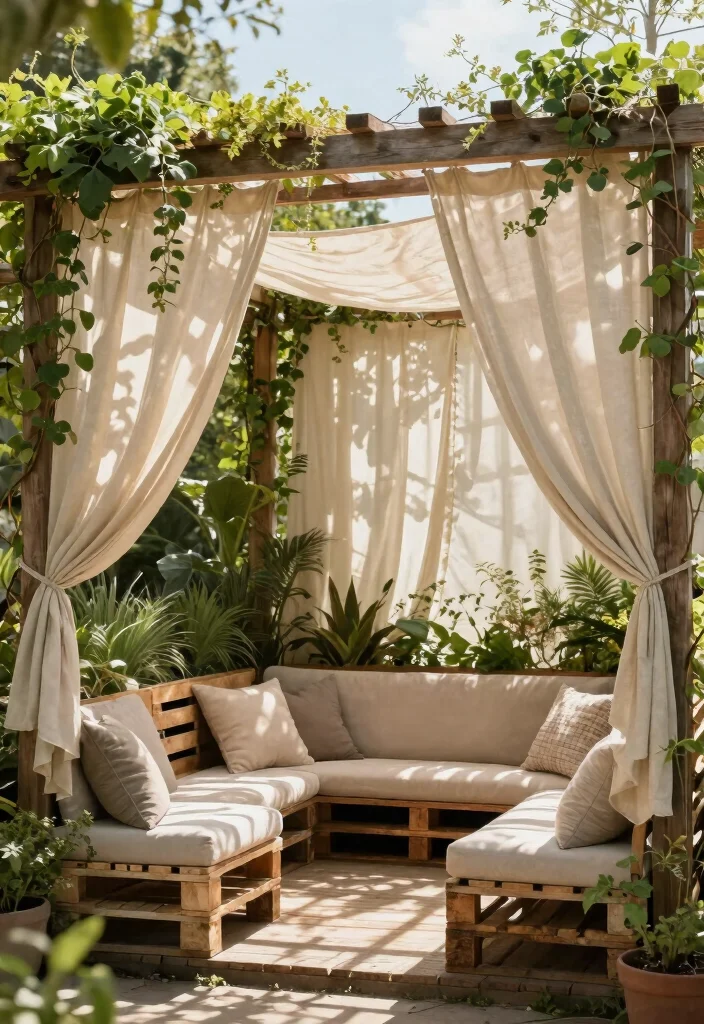 12 Backyard Pallet Ideas for DIY Furniture and Decor 61 12 Backyard Pallet Ideas for DIY Furniture and Decor 11. Pallet Shade Structure 0