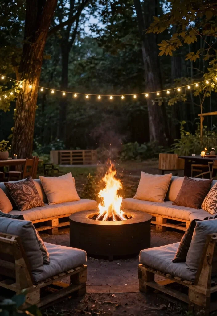12 Backyard Pallet Ideas for DIY Furniture and Decor 37 12 Backyard Pallet Ideas for DIY Furniture and Decor 7. Pallet Fire Pit Surround 0
