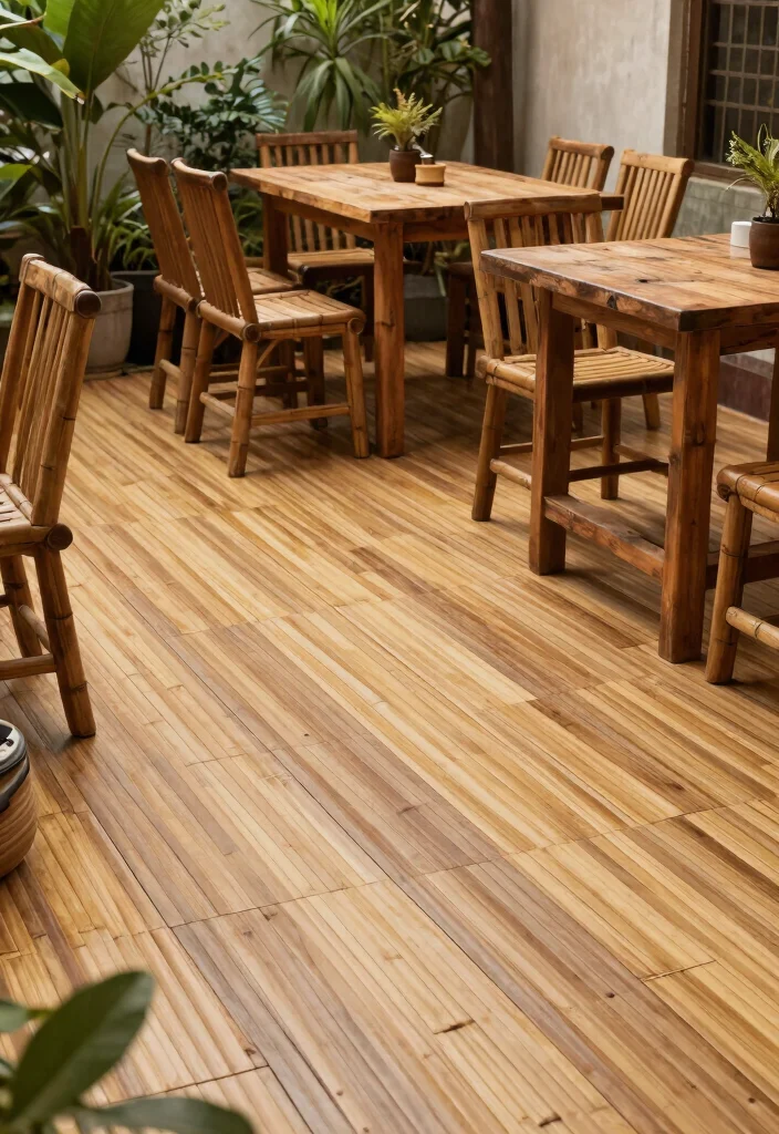 12 Backyard Tile Ideas for Stylish and Durable Surfaces 10. Eco Friendly Bamboo Tiles 0