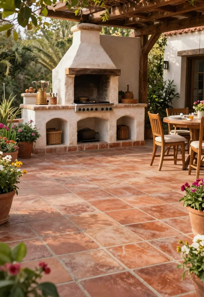 12 Backyard Tile Ideas for Stylish and Durable Surfaces 3. Rustic Terracotta Tiles 0