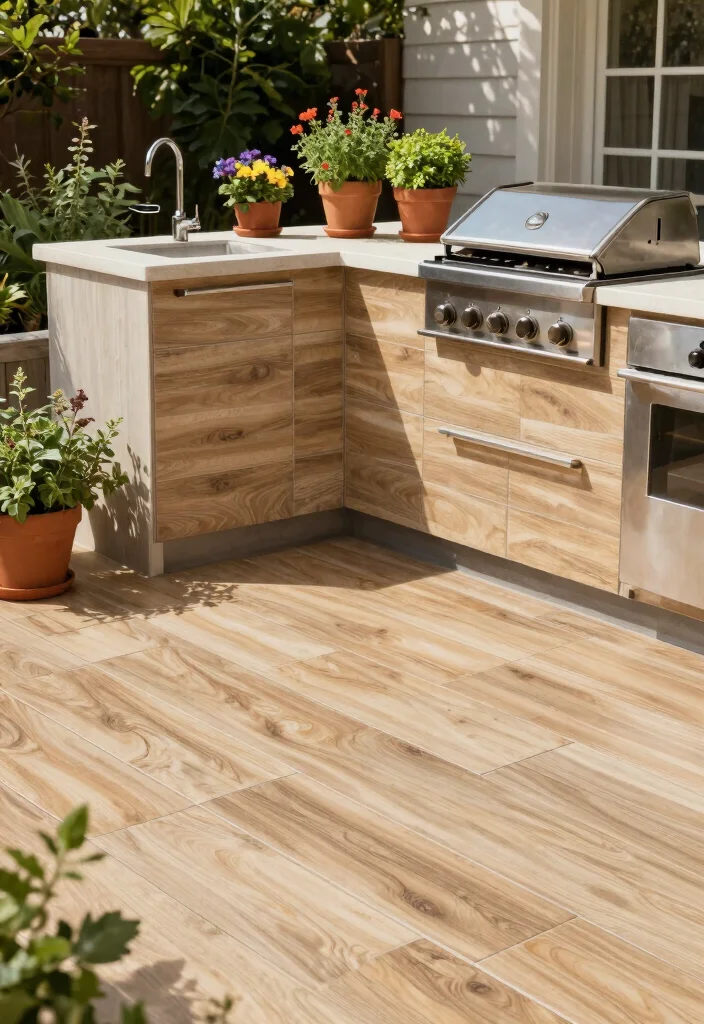 12 Backyard Tile Ideas for Stylish and Durable Surfaces 6. Waterproof Vinyl Tiles 0